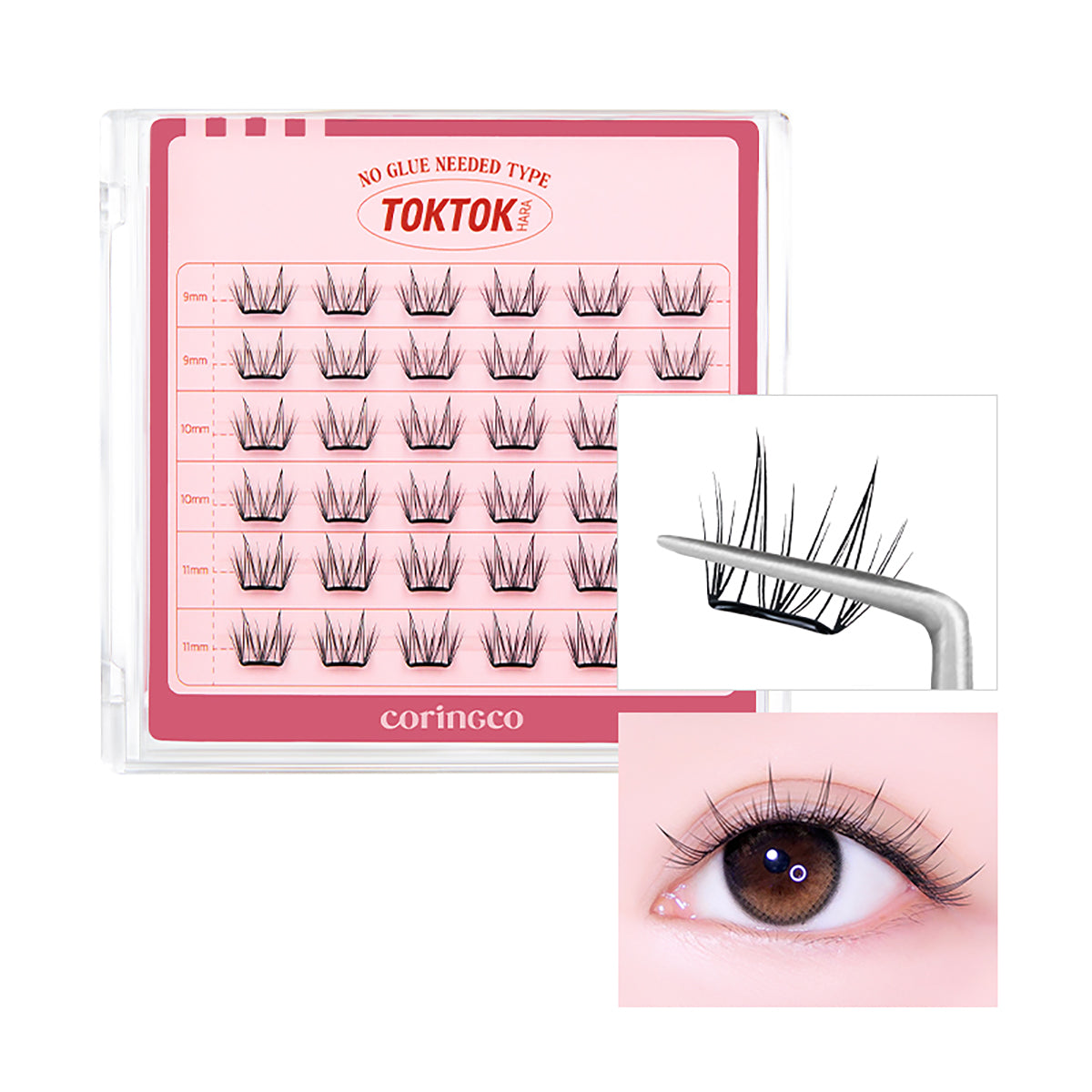Toktokhara No Glue Eyelash [#Maple]