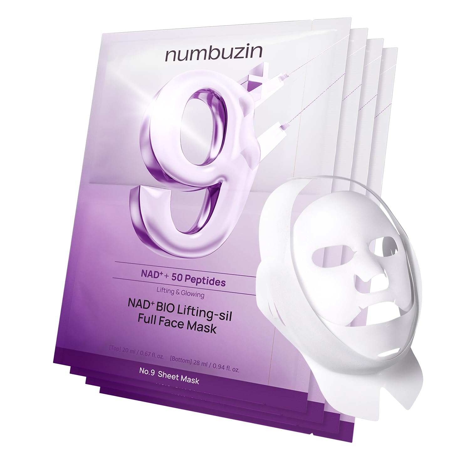 No.9+ NAD+ Bio Lifting-sil Full Face Mask Set [4 Masks]