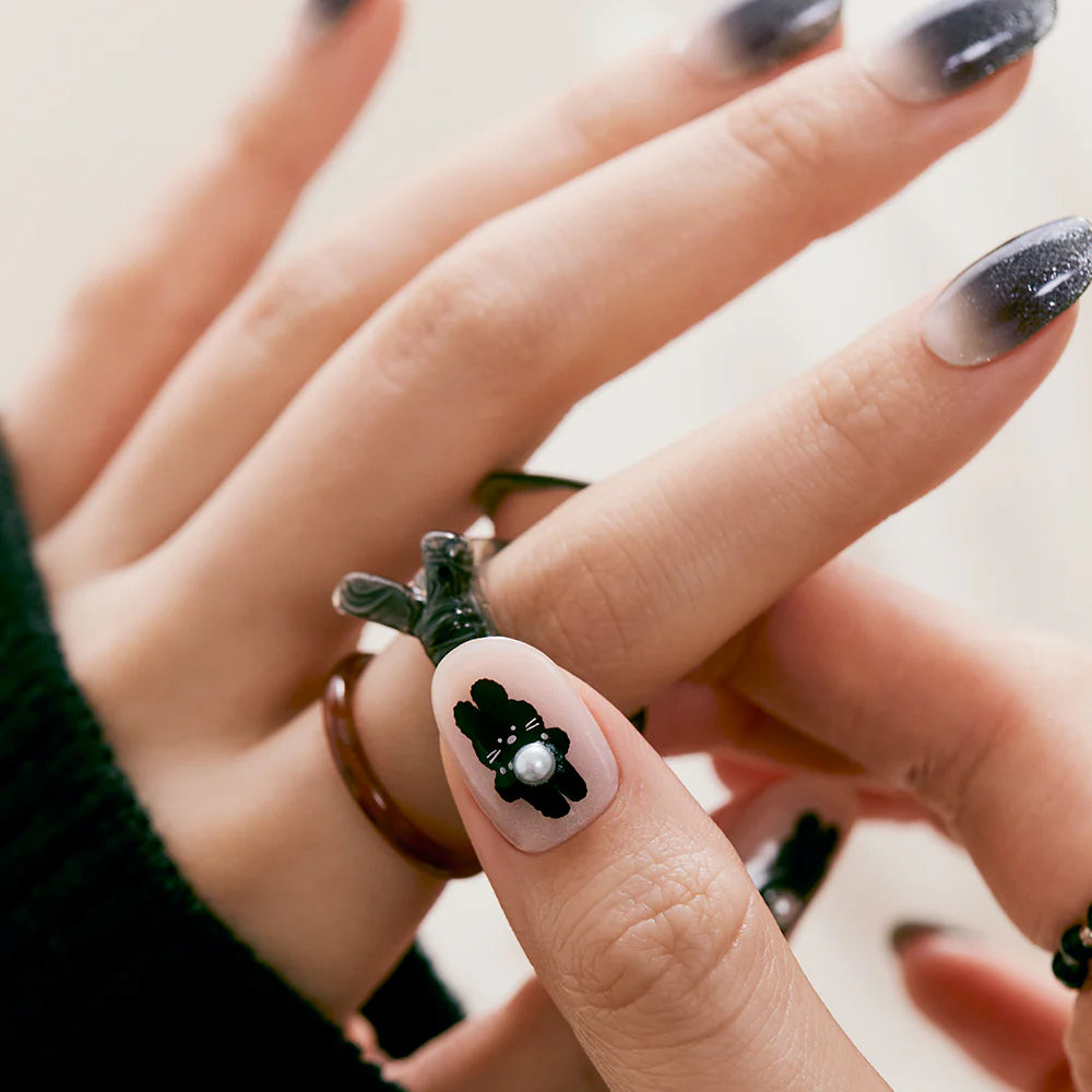 Semi-Cured Gel Nail [#N Black Bunny]