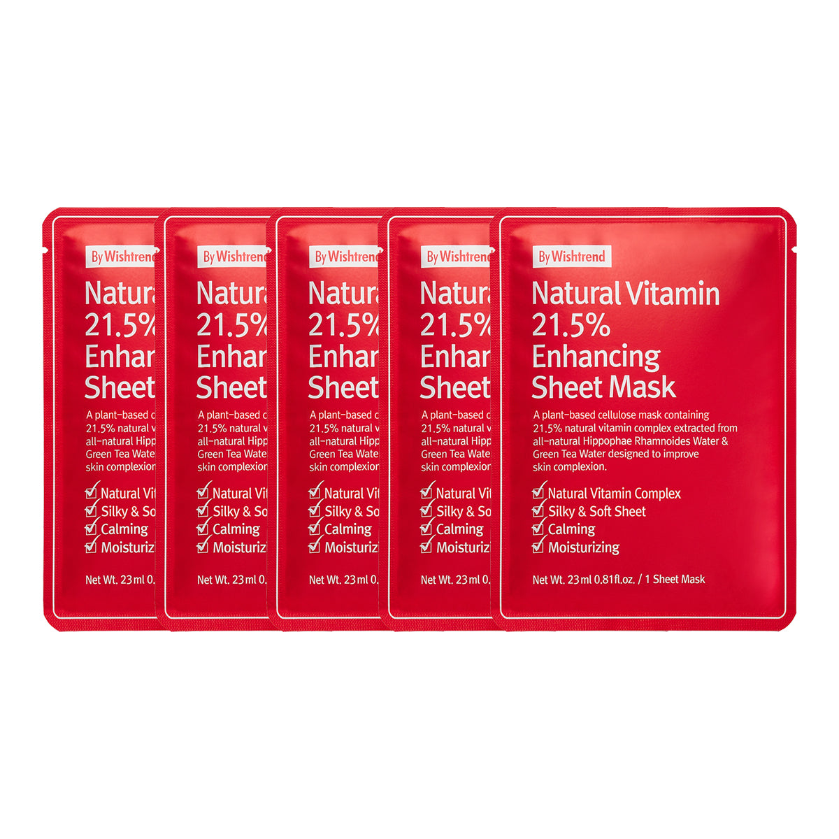 Natural Vitamin 21.5% Enhancing Sheet Mask Set [5 Masks]